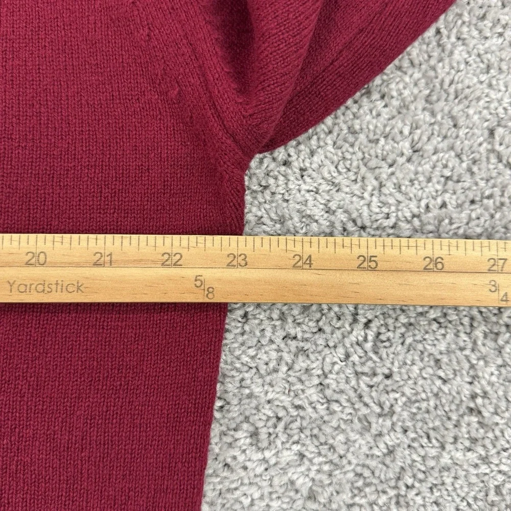 Vintage LL Bean Sweater Men's L Red 100% Virgin Lambswool Made In USA V-Neck